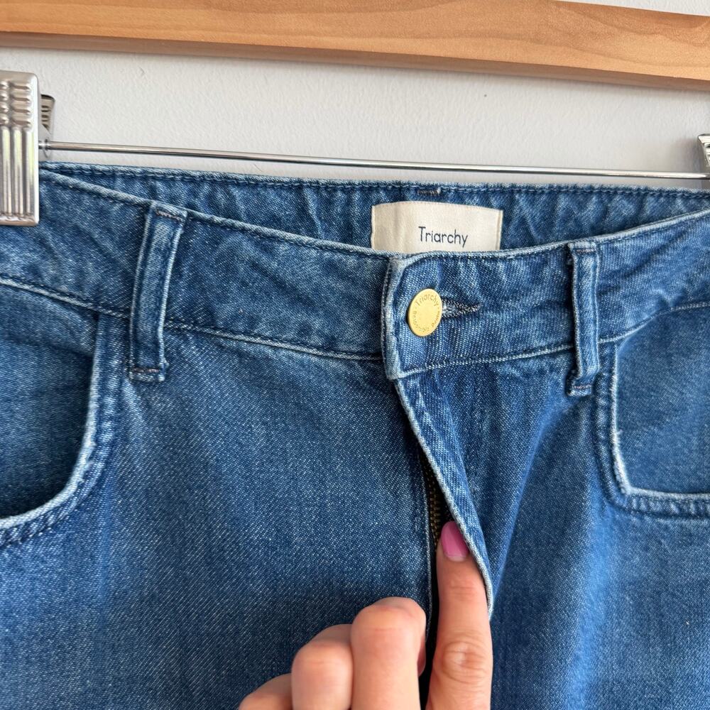 Triarchy Organic Cotton Denim Ms Fonda High Rise Wide Leg Jeans Blue 29 - Picture 6 of 13